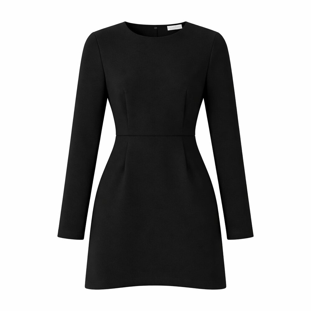 NEW Elizabeth and James Rudi Long-Sleeve Crepe Open-Back Sheath Dress - Size 2